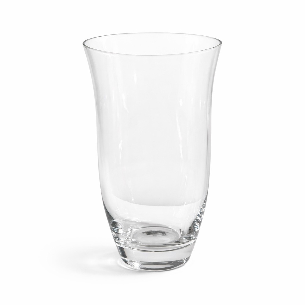 Large Clear Glass Vase – 10.375” Tall Decorative Floral Vase (6.25” Diameter)